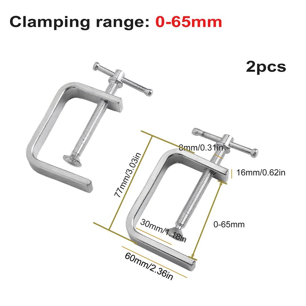 2pcs Clamps Alloy Steel Woodworking Attachments C-Clamp