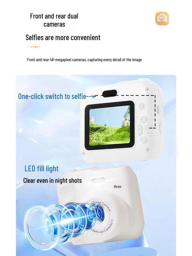 HD Dual Camera Instant Digital Camera for Students – Captures Photos, Transfers To Phone, Color Photography