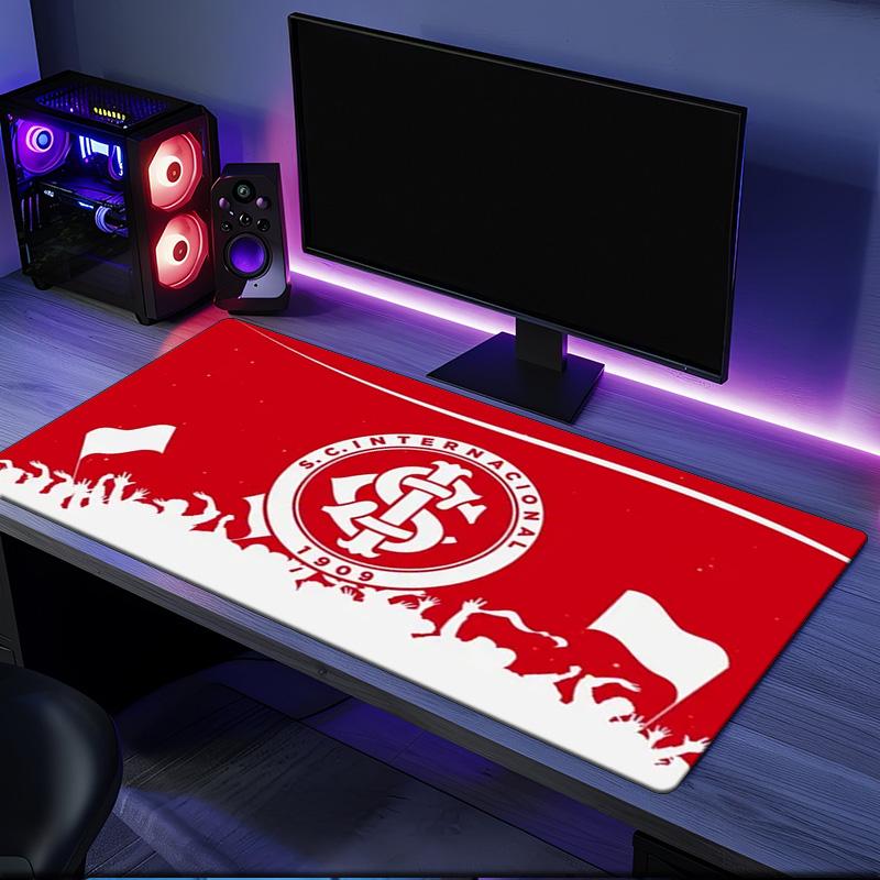 Sc Internacional Crest mouse pad, rubber base, esports desk mat, mouse pad for gamers and office use, gaming desk , easy to clean mat