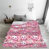 Pink Lily Kawaii Pink Lily Delight Blankets Portable Flannel Sofa Throw Blanket for Couch Bedding Outdoor Throws Bedspread Quilt