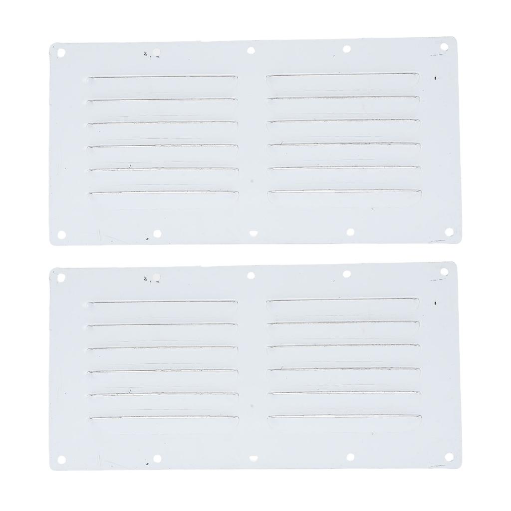 2PCS Louvered Vent Air Grill Cover 316 Stainless Steel Rectangular Air Venting Panel Cover for Ships Yachts RVs