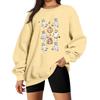 Women's Comfortable Casual Sweatshirt with Long Sleeve, Round Neck, Loose Fit, Small Halloween Print and Color Options