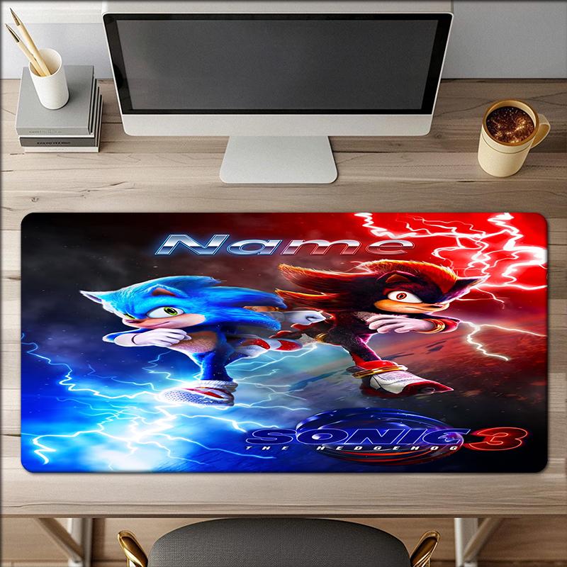 Custom Name Sonic Theme Mouse Pad Non Slip Rubber Base Multifunctional Office Home Decor Perfect For Workspace Personalization