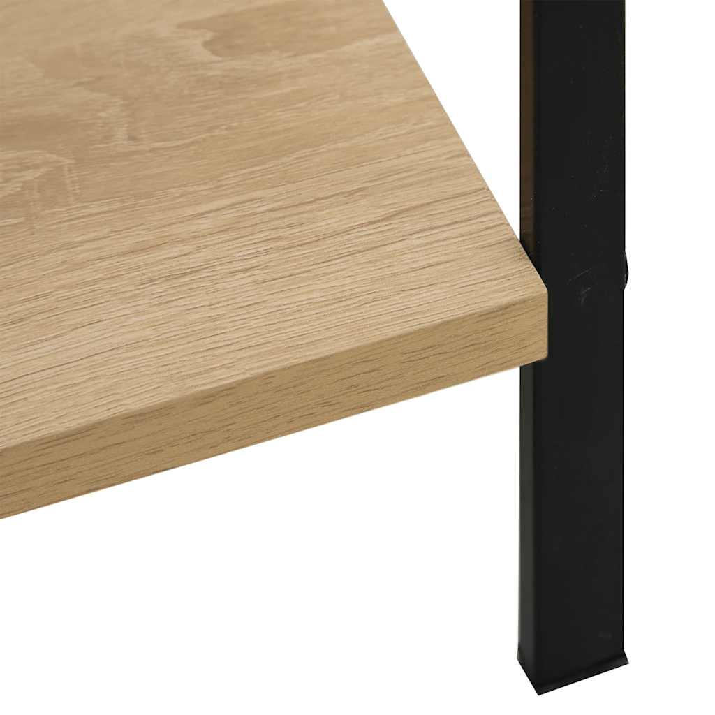 Bookshelf with 3 Shelves Oak Finish 60 * 27.6 * 90.5 cm Wood Based Material