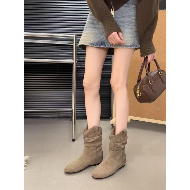 Flat-bottomed wasteland short boots women's summer new Martin boots stacking boots autumn and winter western cowboy boots