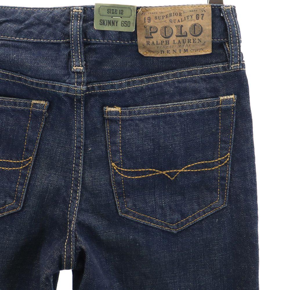 unused POLO RALPH LAUREN Skinny denim pants 12 Navy jeans Kid's Used