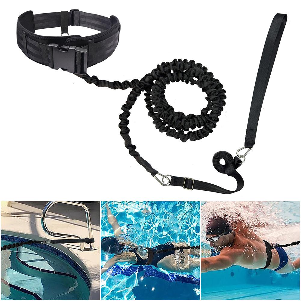 5M Swimming Belt Adjustable Swim Training Resistance Belt Safety Swimming Elastic Belt Harness for Swim Training and Exercise