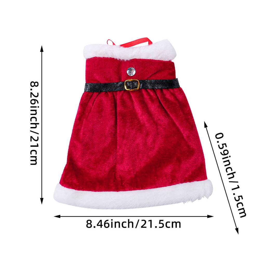 Christmas Wine Bottle Cover Robe Dress Festive Bottle Cozy Gift Giving Vintage Decor