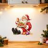 Festive Party Supplies Santa Claus Wall Sticker, Waterproof PVC Decal, Removable Decorative Creative Xmas Gifts for Friends Art Glass Windows