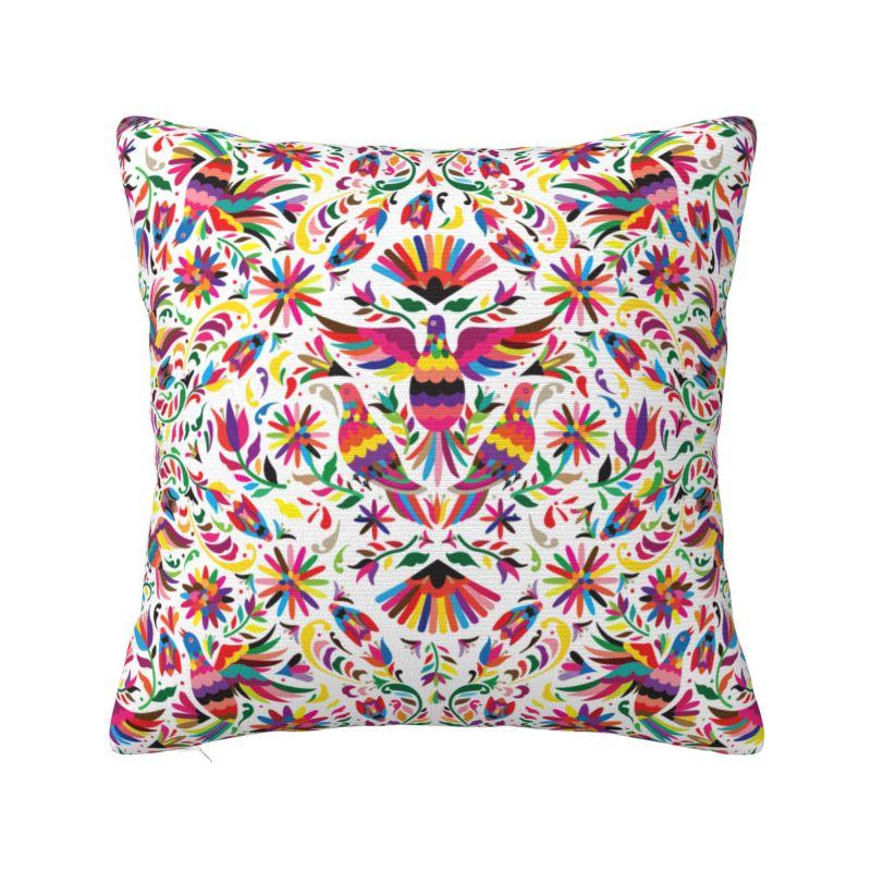 Colourful Floral Mexican Flowers Throw Pillow Case Home Decor Sofa Chair Cushion Cover Polyester Cozy Pillowcase Dakimakura