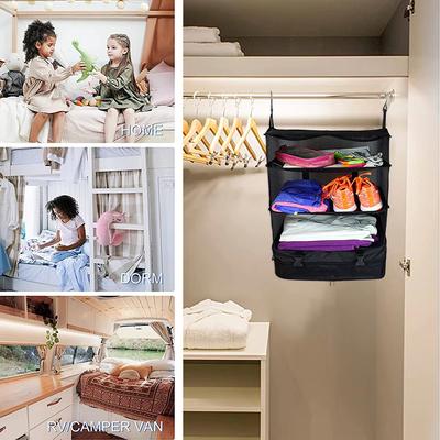 Foldable Hanging Travel Organizer – Portable Storage Bag for Clothes, Home & Dorm Use