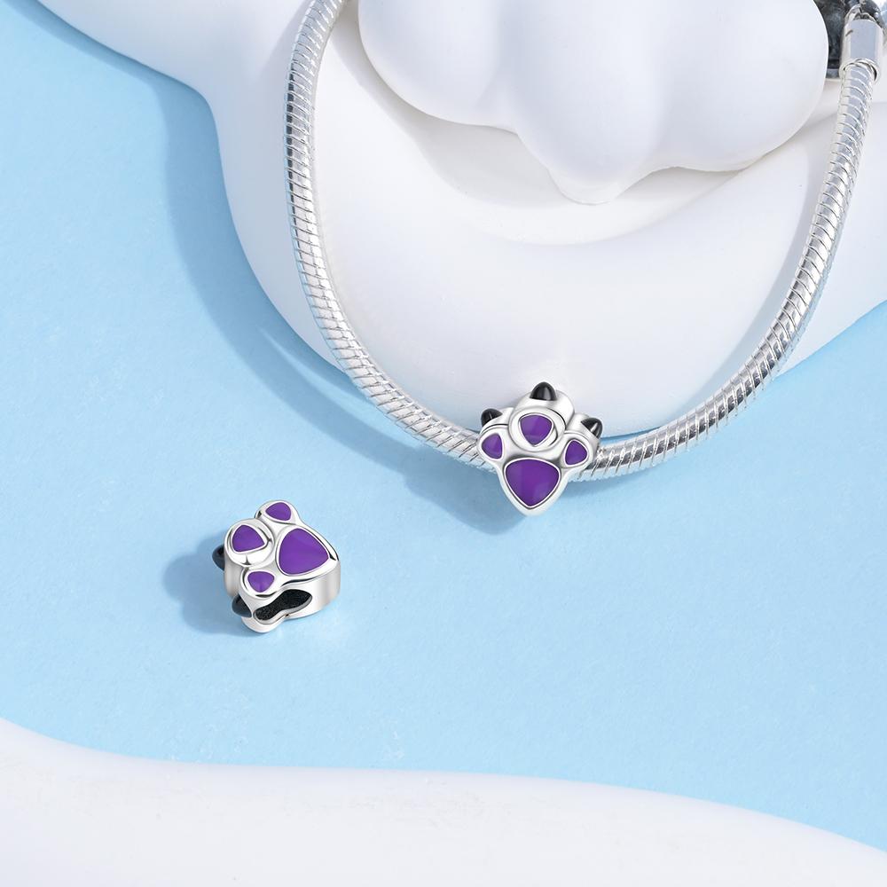 Charms Plata Cute Dinosaur Paw Print Gifts Copper Plated For Charms Copper Plated Original Bracelet For Jewelry Making