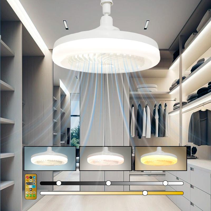 Ceiling Fans With Remote Control Light LED Lamp Fan E27 Converter Base Smart Silent Ceiling Fans Decorative Lights Dropshippings