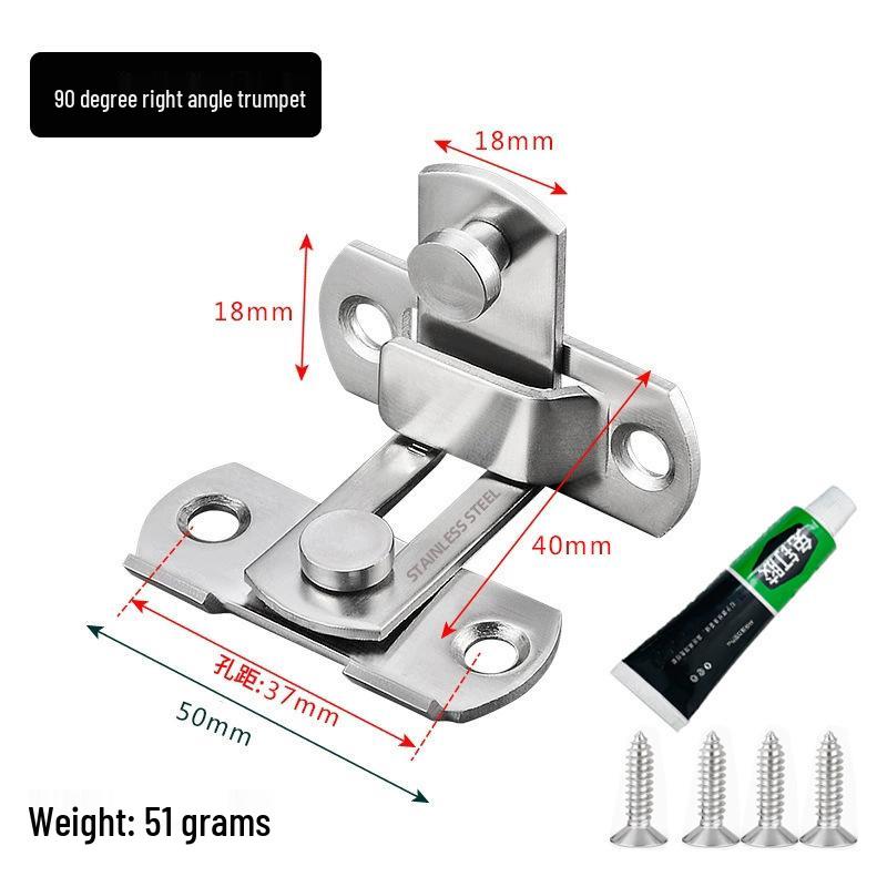 Modern Black Stainless Steel Door Buckle Latch for Pet Cage or Barn Sliding Doors