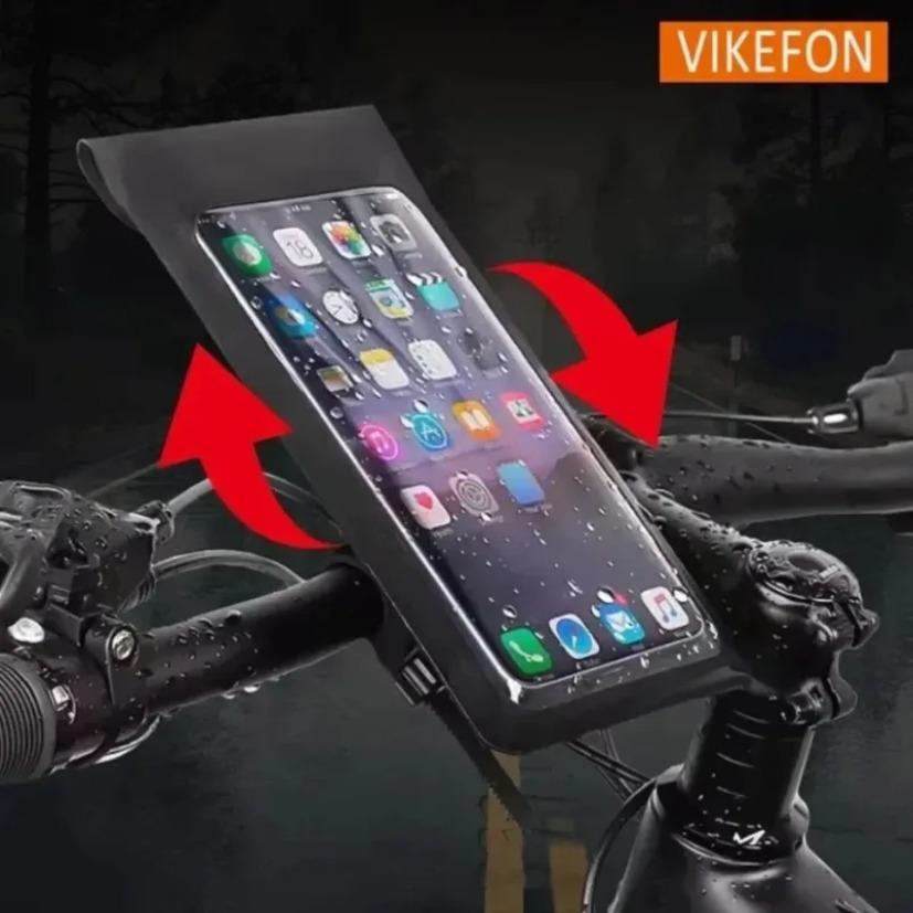 Bicycle Motorcycle Handle Installation 360° Rotation Waterproof TPU Touch Screen Phone Holder for 6.5 inch Smartphone Bike Mount