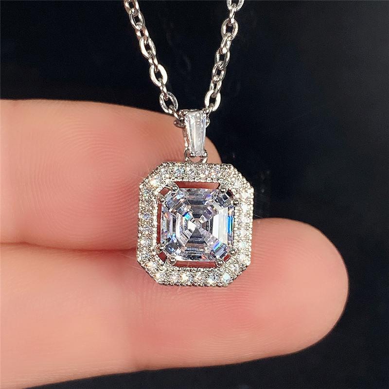 Cut Zircon Inlaid Pendant Necklace, Simple and Fashionable Necklace, Elegant Necklace for Daily Wear
