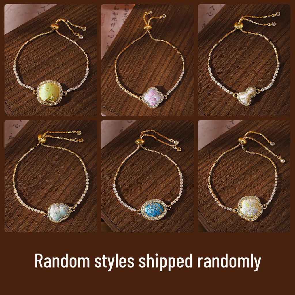 Handmade Song Brocade Bracelet Kit: DIY Base Tray & Jewelry Ornaments for Children's Team Building or Salon Events