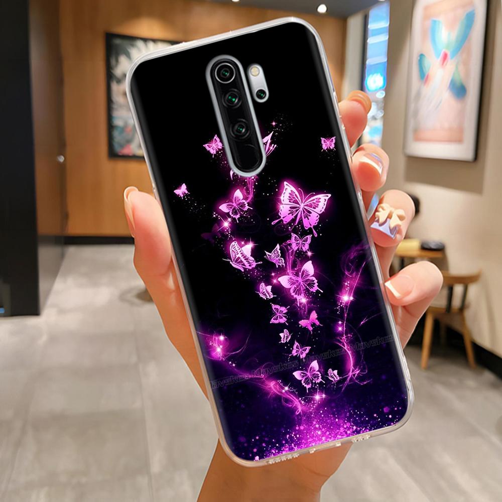 TPU Phone Cases For Redmi Note 8 Pro Case Clear Lovely Flowers Lightweight Cover For Xiaomi Redmi Note8 Pro Phone Housing Fundas