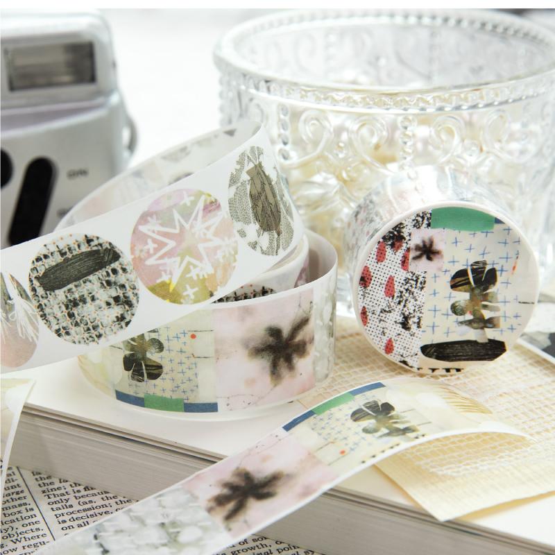 2m/roll Ins Die Cut Washi Sticker Tape Creative Collage Decorative Planner Handbook DIY Diary Scrapbook Stationery Sticker
