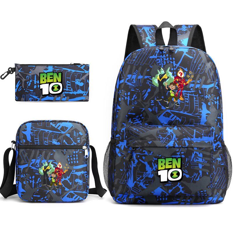 

10 Ben Children Backpack Cartoon Design Canvas School Bag Traveling Student Style C