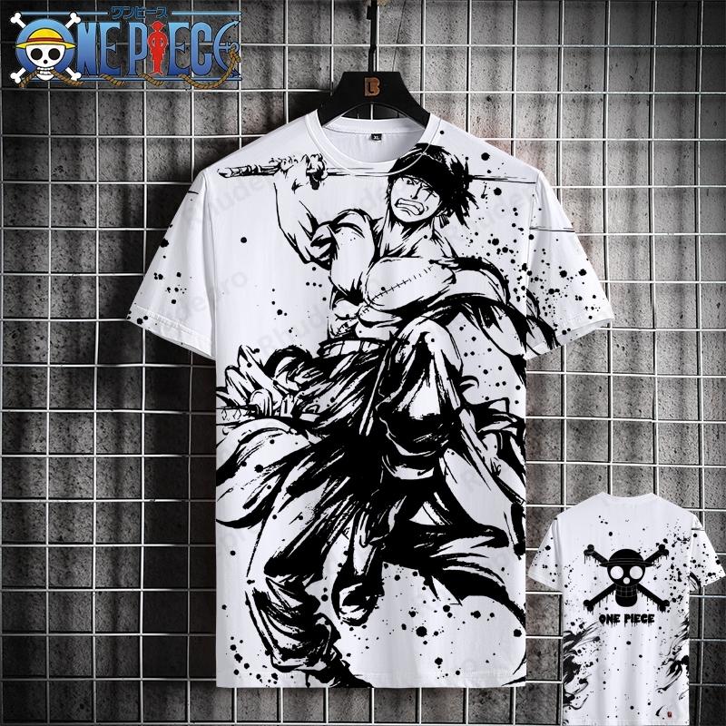 One Piece Men's T-shirt Casual Short Sleeve T-shirt Anime Character Printed Fashion Street Wear
