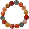 Women's Natural Fulu Shou Multicolor Rutilated Quartz Bracelet with Red, Yellow, and Green Rabbit Hair Crystal
