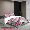 3Pcs Cat Pattern Bedding Sets 3D Printed Pink And Gray Cats Single Twin Queen Size Duvet Cover Sets With Pillowcases No Filling