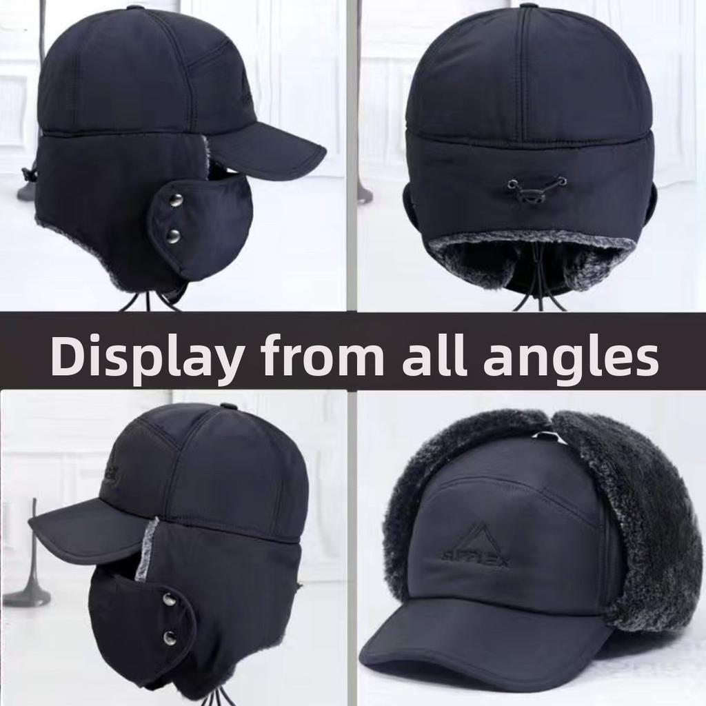 Lei Feng Hat for Men, Winter, Middle-aged and Elderly, Cotton Hat, Outdoor Ear Protection, Cycling Hat, Anti Cold Skiing, and Plush Warm Hat