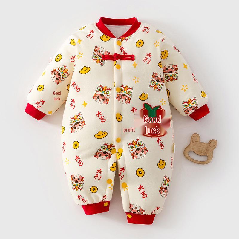 Superniedlicher Baby-Baumwoll-Wattierter Stepp-Strampelanzug-Jacke für Herbst/Winter