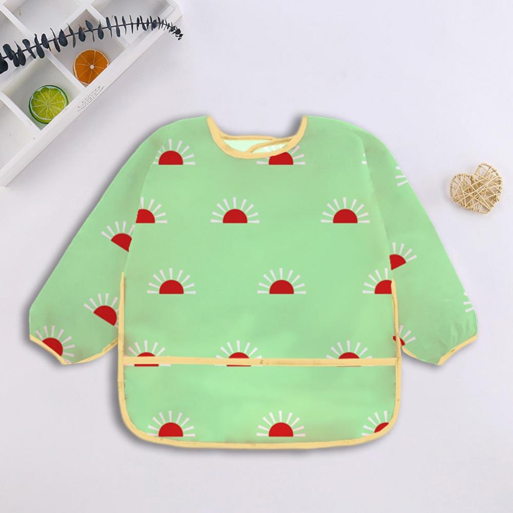 Justerbara Babyhaklappar Vattentät Långärmad Matningssmock Hållbar Helärmsförkläde