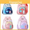 Kids Cartoon Snail Print School Backpack With Breathable Nylon For Preschoolers