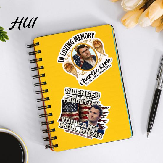 Weatherproof American Flag Sticker 10Pcs Commemorative Charlie Stickers Patriotic Vinyl Decals USA Long-lasting Adhesive Decal Laptop for Car