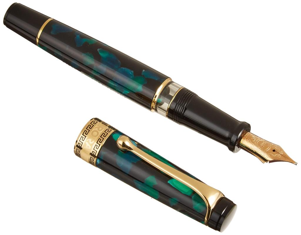 Aurora Fountain Pen Bold Optima Piping Officially Imported B, Nib, 996-VB, Green, Type,