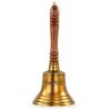 Office Hand Bell | Aluminum Cast Antique Brushed Brass Bell with Rosewood Clear Handle | Corporate Gifts Bell | Nagina International 8B-JMDF-5KZB