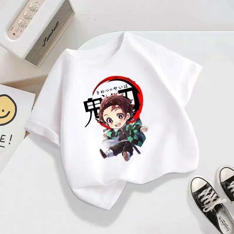 Kids Demon Slayer Anime Cartoon TShirt 2025 Children Blade of Ghost Summer Fashion Funny Clothes for Baby Girls  Boys