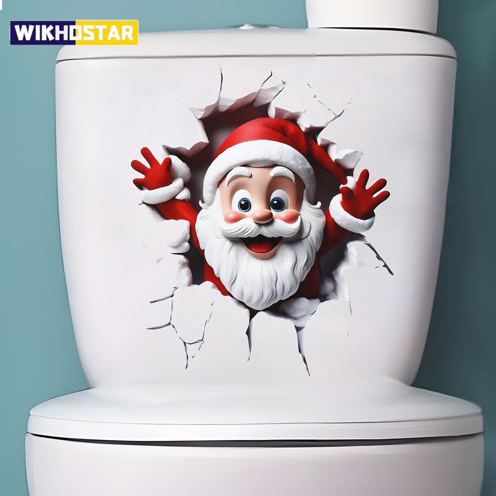 Christmas Toilet Sticker Merry Christmas Decoration for Home 2025 Pendant Xmas Sticker Ornament  New Year Gift 2026