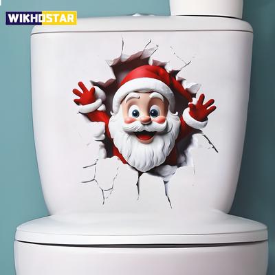 Adesivo Natalizio per WC Decorazione Buon Natale per Casa 2025 Ciondolo Adesivo Natalizio Ornamento Regalo di Capodanno 2026