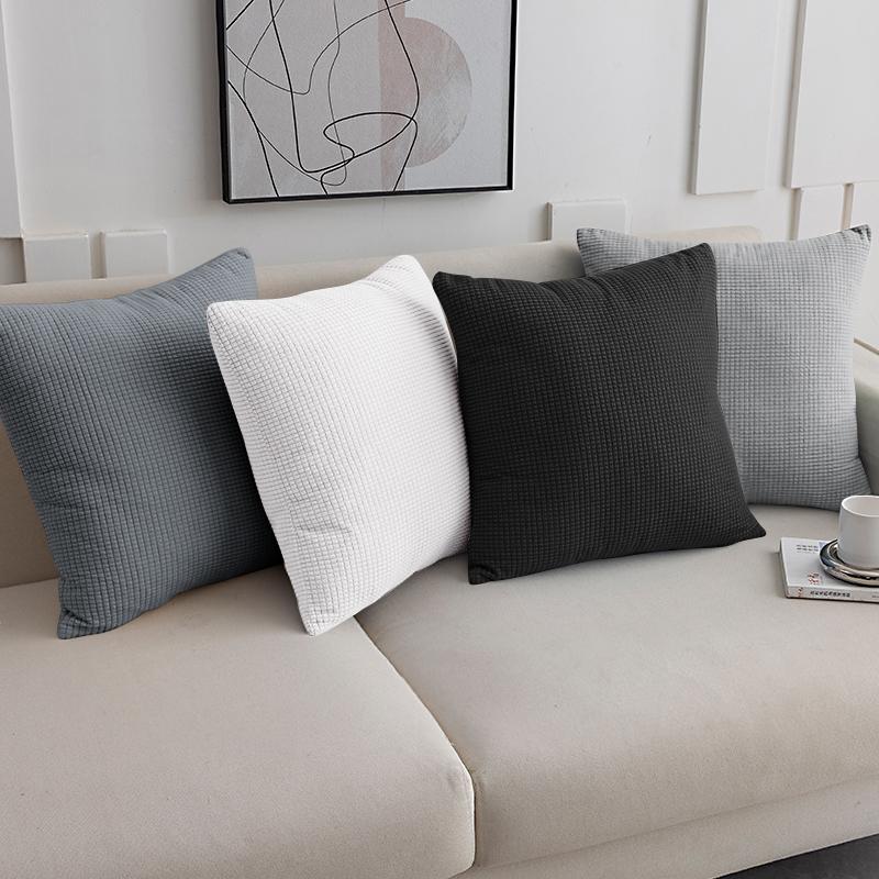 40x40 45x45 50x50 Housse de coussin Jacquard Couleur Unie pour Canapé Bureau Coussin lombaire Housse de coussin Décoration de Maison