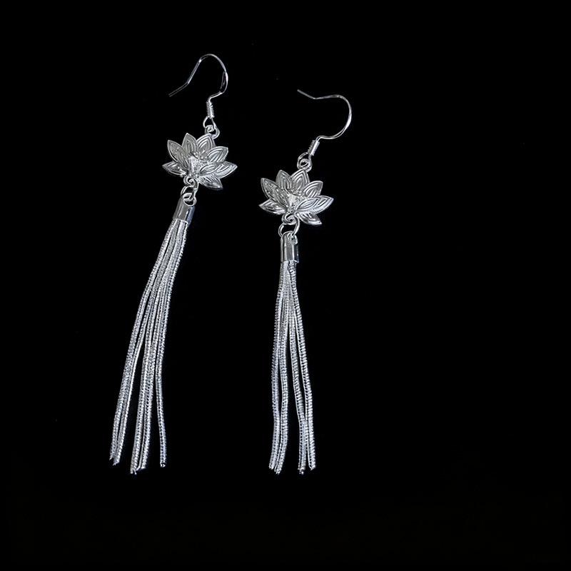 Ethnic style earrings Alloy silver-plated Miao ethnic minority Dong Yi earrings Earrings
