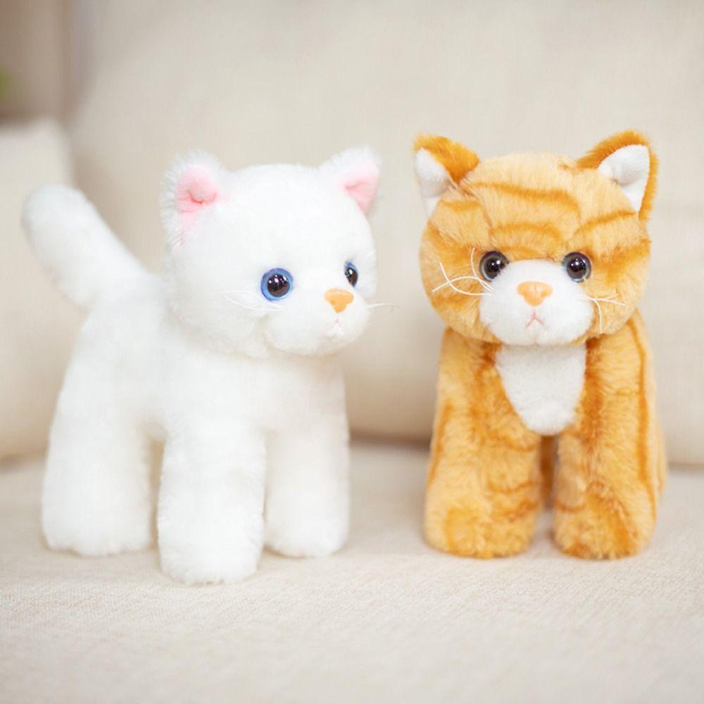 

Simulation Cat Plush Toys Stuffed Animals Stuffed Lifelike Cat Plush Kitten Doll Pet Toys помаранчевий
