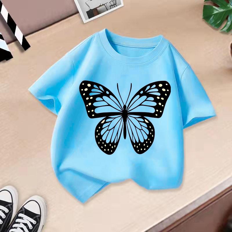 T-shirt décontracté à manches courtes pour enfants - T-shirt d'été ample pour filles avec nœud