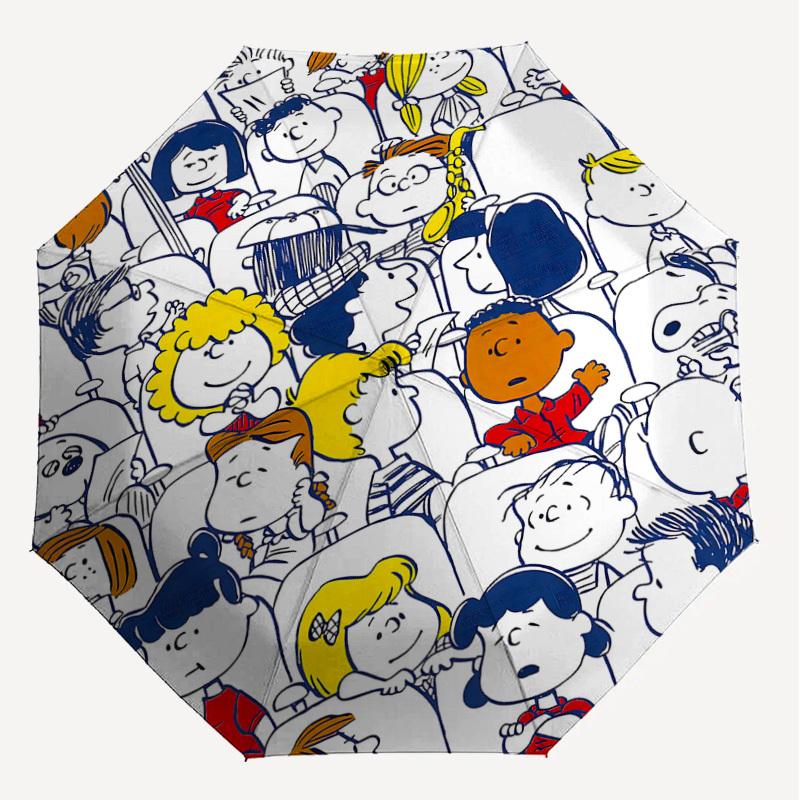 1PC Peanuts Crowd Umbrella-9-Rib Reinforced, Automatic Open, Lightweight & Durable, Cute Fashion Accessory for Outdoor-P0778