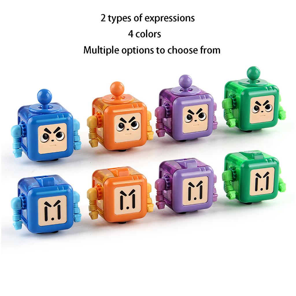 Funny Big Eyes Robot Cube Decompression Toys 6Sided Playable Sensory Toys Stress Relief Birthday Gifts For Children Adults