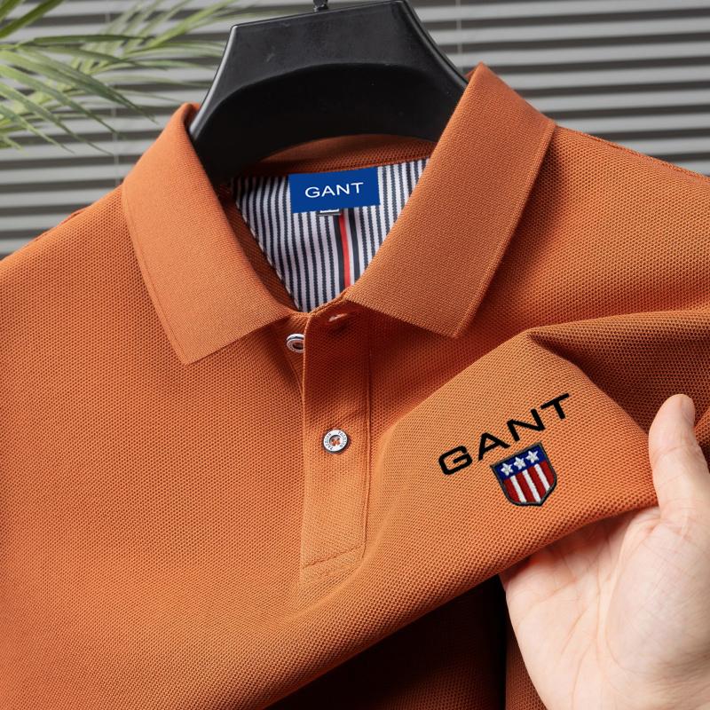 Gant Sommer Herre Ny Broderi Ensfarget Ren Bomull Løs Business Casual Poloskjorte