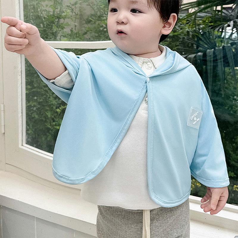 Summer Uv-Protective Ice Silk Stylish Hooded Cape For Boys And Girls Versatile Sun Protection Jacket