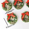10Pcs/pack Golden Bells Home Party with Red Bows Mini Artificial Wreaths New Year Supplies Christmas