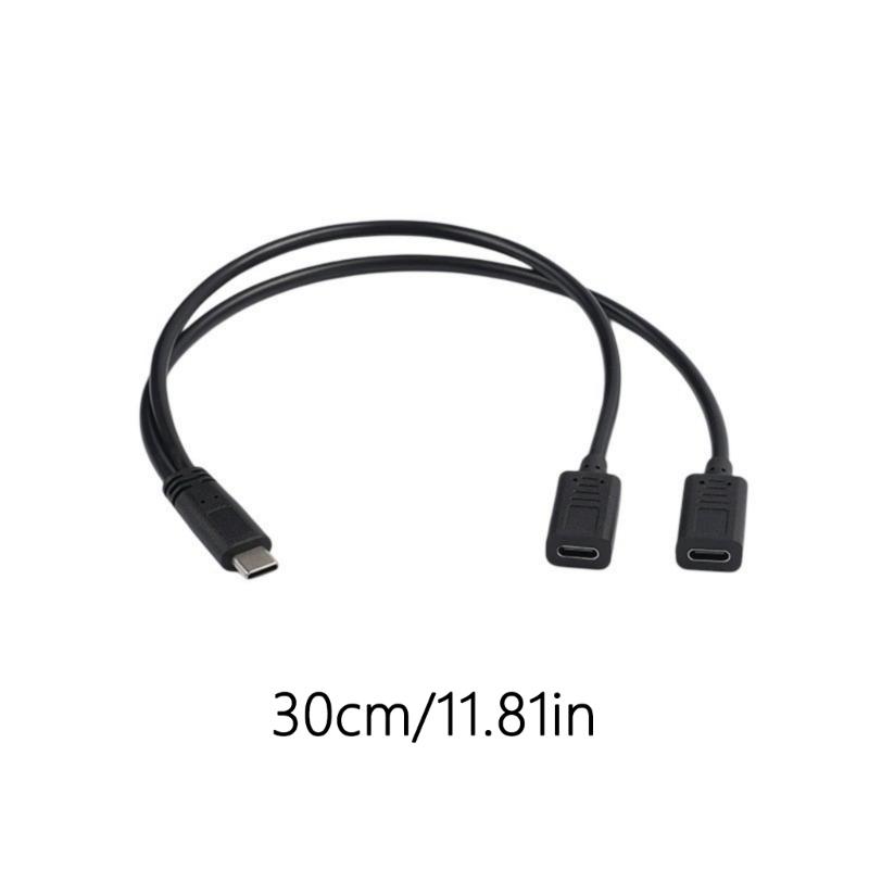Type-C Male To Double Type-C Female Splitter Cable 15W Fast Charging Adapter Cord for Phone Tablet Universal OTG Cable