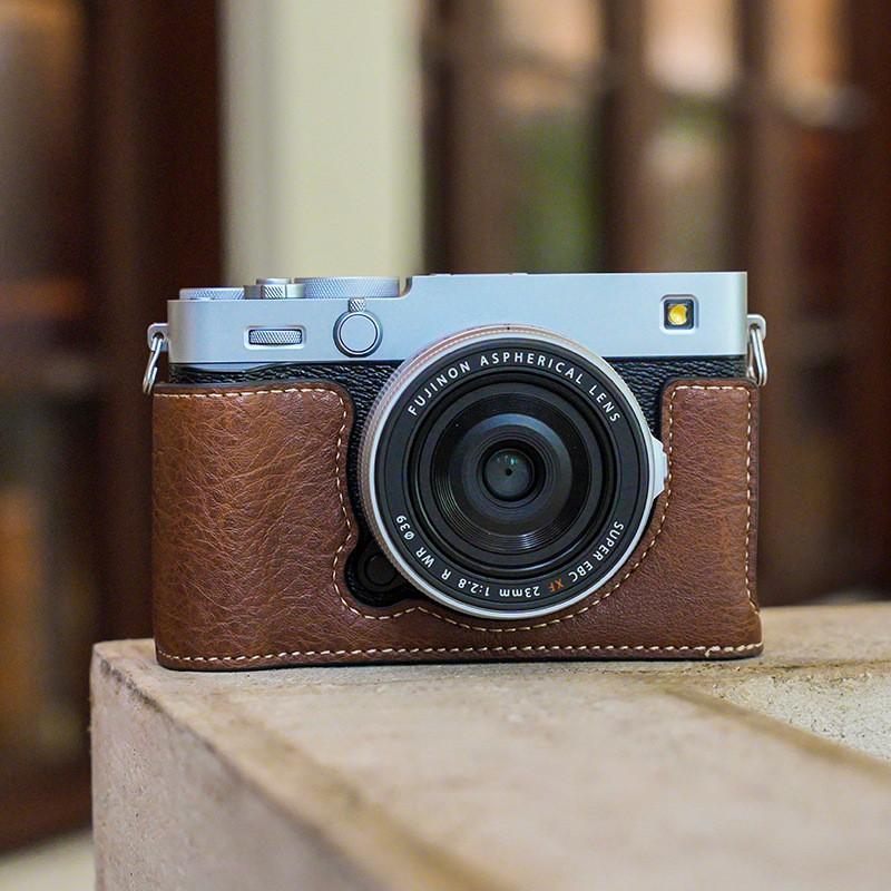 Fujifilm XE5 Camera Half Cover Case With Base Support PU Leather Sleeve Travel Daily Use