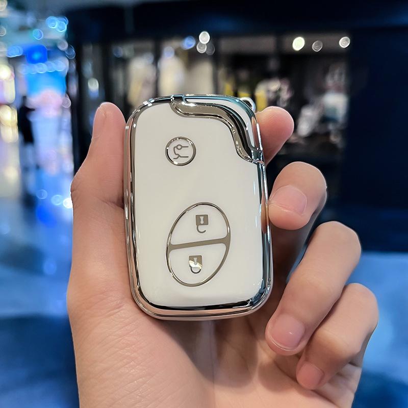 Silver Edge Tpu Style Car Key Case Cover Shell Fob Keychain Accessories For Lexus Is350 Rx350 Is250 Gs430 Es350 Gs350 Lx570