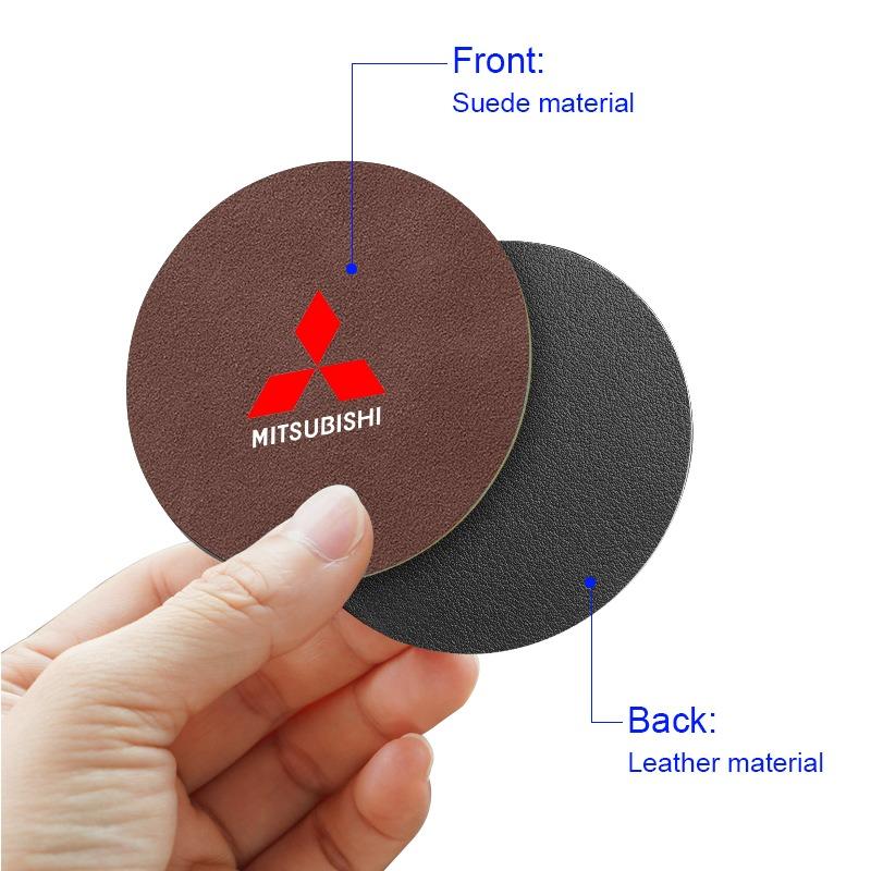 Porta-copos de Carro em Camurça Antiderrapante Isolamento Térmico para Copo de Água Tapete Decorativo Para Mitsubishi ASX Lancer L200 Pajero Sport Attrage Mirage Eclipse